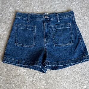 EUC Madewell High Rise Blue Jean Sailor Shorts